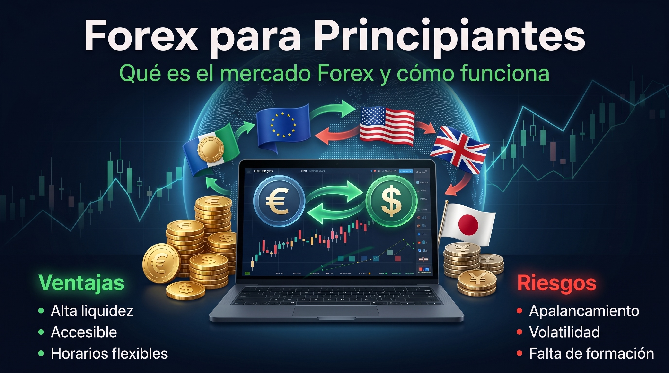Mercado Forex - Trading de divisas con pares EUR/USD, GBP/USD - Pantalla de cotizaciones en tiempo real
