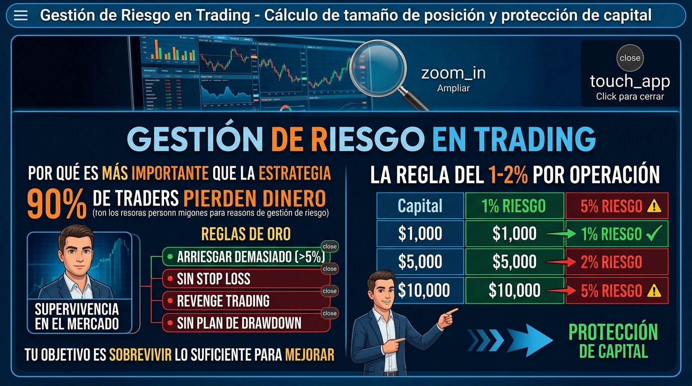 Gestión de Riesgo en Trading - Cálculo de tamaño de posición y protección de capital